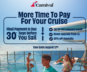 Carnival Cruise Line Savings - Book Now, Play Later! - Special cruise offer